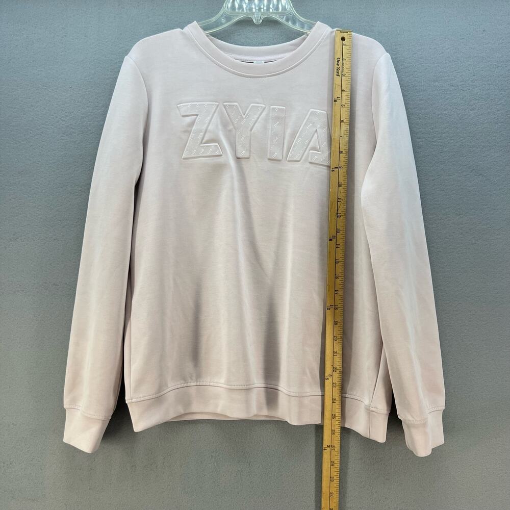 Zyia Active Sweatshirt Women's M Ballet Pink Logo Long Sleeve Athleisure Fit - Picture 5 of 10
